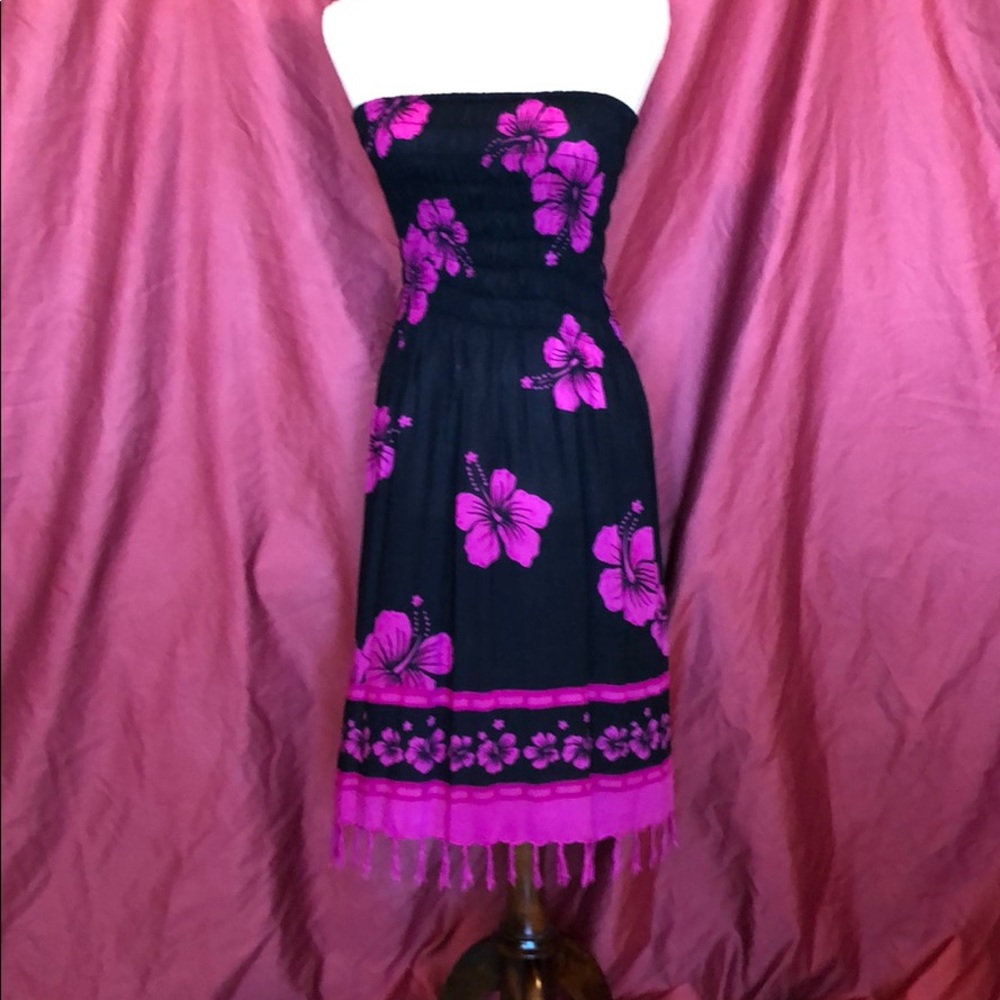 Strapless fringe hemmed dress - Picture 1 of 2